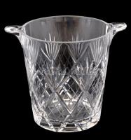 DaVinci kristályüveg pezsgőhűtő vödör, metszett, jelzett, m: 19 cm