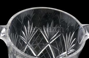 DaVinci kristályüveg pezsgőhűtő vödör, metszett, jelzett, m: 19 cm