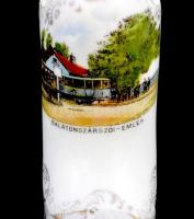 Viktória csehszlovák porcelán cipő, "Balatonszárszói emlék" felirattal, matricás, jelzett,...