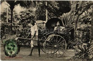 Colombo, rickshaw, folklore. TCV card
