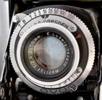 cca 1950 Belca Beltica fényképezőgép E. Ludwig Meritar 50mm f/2.9 objektívvel, kissé kopott, működők...