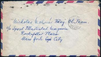 1957 Cleveland, Amerikából hazaküldött levél az 1956-os melbourne-i olimpiai játékokon részt vett sp...