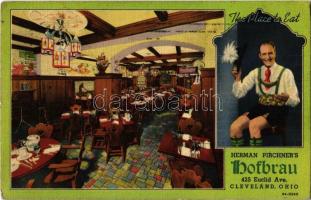 1938 Cleveland (Ohio), Herman Pirchners Hofbrau, the place to eat / restaurant, beer hall interior (EK)