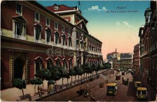 Napoli, Naples; Via Foria e Museo Nazionale / street, museum, trams