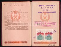 1956 Bp., Magyar Népköztársaság által kiállított útlevél, jugoszláv vízummal