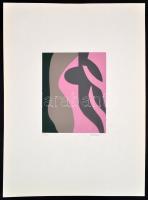 Halász Szabó Sándor (1920-1997): Kompozíció. Szitanyomat (22/30), papír, jelzett, 40x29 cm