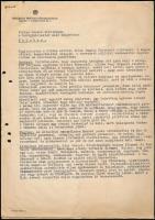 1963 Bp., Afrikai vadászatról készített feljegyzés Földes László belügyminiszter-helyettes részére