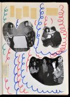 1977-1979 Lenin-raj, úttörő napló, 2 füzet, beragasztott fotókkal, képeslapokkal, nyomtatványokkal, ...