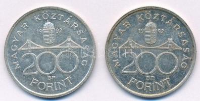 1992. 200Ft Ag "MNB" (2x) T:1- patina, ph.
Adamo F13
