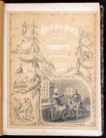 cca 1860 Dán kottafüzetek gyűjteménye egybe kötve, litho címlappal / Danish musical notes