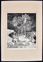 Badacsonyi Sándor (1949-2016): Homérosz Odyssea I.. Rézkarc, papír, paszpartuban, jelzett, számozott...