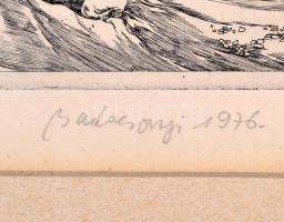 Badacsonyi Sándor (1949-2016): Homérosz Odyssea II.. Rézkarc, papír, paszpartuban, jelzett, számozot...