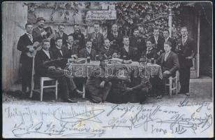 cca 1900 Vidán asztaltársaság fotólap