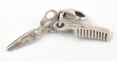 Ezüst(Ag) Thomas Szabo fésű és olló medál jelzett 1,2 g
