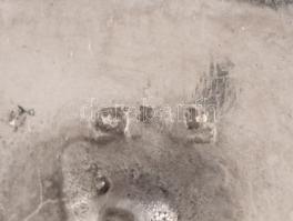 Ezüst(Ag) kék zománccal díszített fülbevalópár, jelzett, fém sróffal, 1,2×1,2 cm, bruttó: 2,4 g