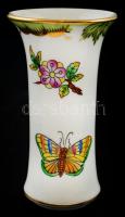 Herendi Viktória mintás vázácska. Kézzel festett, jelzett, hibátlan. 9 cm