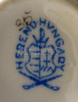 Herendi Viktória mintás vázácska. Kézzel festett, jelzett, hibátlan. 9 cm