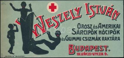 Weszely István Orosz és Amerikai Sárcipők Raktára Budapest IV. számolócédula