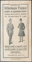 Silbermann Pinkász polgári- és egyenruha készítő Budapest VII. számolócédula, kissé foltos