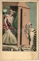 Dressing cabin on the beach. Erotic art postcard. J.B.B. 353-3. s: Erich Dresler (EK)