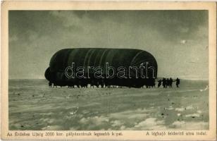 A léghajó felderítő útra indul. Az Érdekes Újság kiadása / WWI Austro-Hungarian K.u.K. military, observation airship
