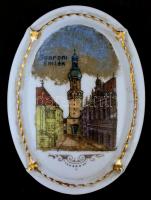 Zsolnay porcelán Soproni emlék, matricás, jelzett, kis kopásnyomokkal, 10×7×4 cm
