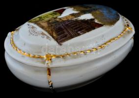 Zsolnay porcelán "Soproni emlék", matricás, jelzett, kis kopásnyomokkal, 10×7×4 cm