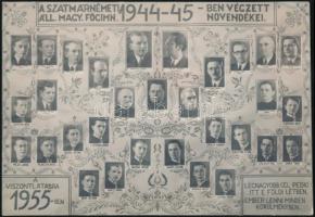 1945, 1957 A Bajcsy-Zsilinszky Kórház és a Szatmárnémeti Áll. Magy. Főgimnázium tablóképe, 2 db, fel...