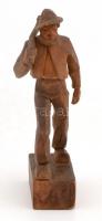 Anri jelzéssel: Favágó. Faragott fa szobor. 19 cm