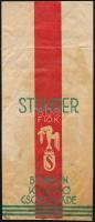 cca 1930-1940 Stühmer bonbon, kakaó, csokoládés papírzacskó, foltos, 21x9 cm