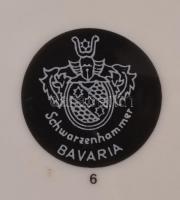 Bavaria porcelán tányér ón karimával. Jelzett, matricás, hibátlan. d: 23 cm