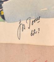 Orosz jelzéssel: Mongól népviseletes ember. Akvarell, papír. Jelzett. Üvegezett keretben. 23x14 cm