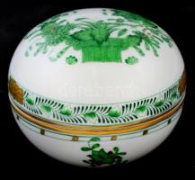 Herendi indiai kosár mintás bonbonniere. Kézzel festett, jelzett, hibátlan. d:7,5 cm