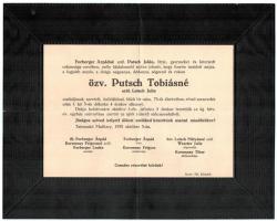 1935 Matlárháza/Tatranské Matliare: özv. Putsch Tobiásné Loisch Júlia halálozási értesítője, a rokonság között Forberger és Koromzay felvidéki családok tagjaival.