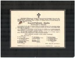 1938 Arad, Nachtnébel Ödön Arad város ny. főmérnökének halálozási értesítője