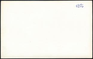 1956 Budapest, a forradalomban szétlőtt villamos, oldalán feliratok: "Elég volt már belőletek 1...