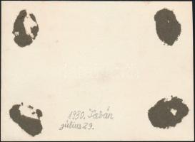 1930 Budapest, Tabán, részlet, háttérben a régi Erzsébet híd teteje, fotó, 8,5×11,5 cm