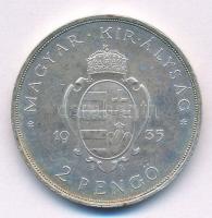 1935. 2P Ag "Pázmány" T:2 kis patina Adamo P7.1