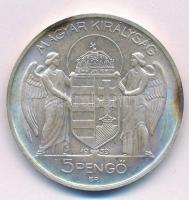 1939. 5P Ag "Horthy balra" T:1- kis patina 
Adamo P8.2