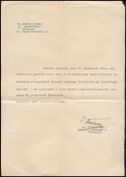 1935 Torontál vármegyei főorvosi kinevezés, főispán aláírásával