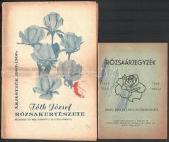 1956-1968 5 db régi rózsa árjegyzék/katalógus, közte 2 db angol nyelvű és 1 db német nyelvű katalógus is.