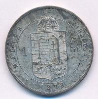 1878KB 1Ft Ag "Ferenc József / Középcímer" T:2 patina Adamo M15