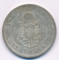 1883KB 1Ft Ag "Ferenc József / Barokk címer" T:2-,3 Adamo M15