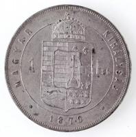 1879KB 1Ft Ag "Ferenc József / Középcímer" Körmöcbánya T:1- patina Adamo M15