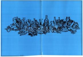 cca 1970 Vác, Fehér Galamb étterem étlap borítója, Dunakanyar Vendéglátóipari V., étlap nélkül