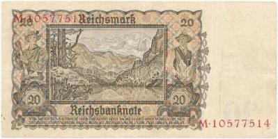 Német Harmadik Birodalom 1939. 20M T:III German Third Reich 1939. 20 Mark C:F Krause 185