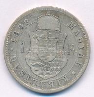 1892KB 1Ft Ag "Ferenc József / Fiume címer" T:2- fo. Adamo M15