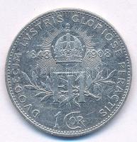 Ausztria 1908. 1K Ag "Ferenc József - Jubileum" T:2 
Austria 1908. 1 Corona Ag "Fran...