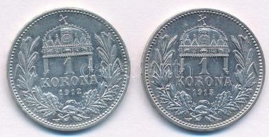 1912KB-1915KB 1K Ag "Ferenc József" (2x) T:1-,2 
Adamo K5.1