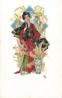 Japanese artist card Litho
